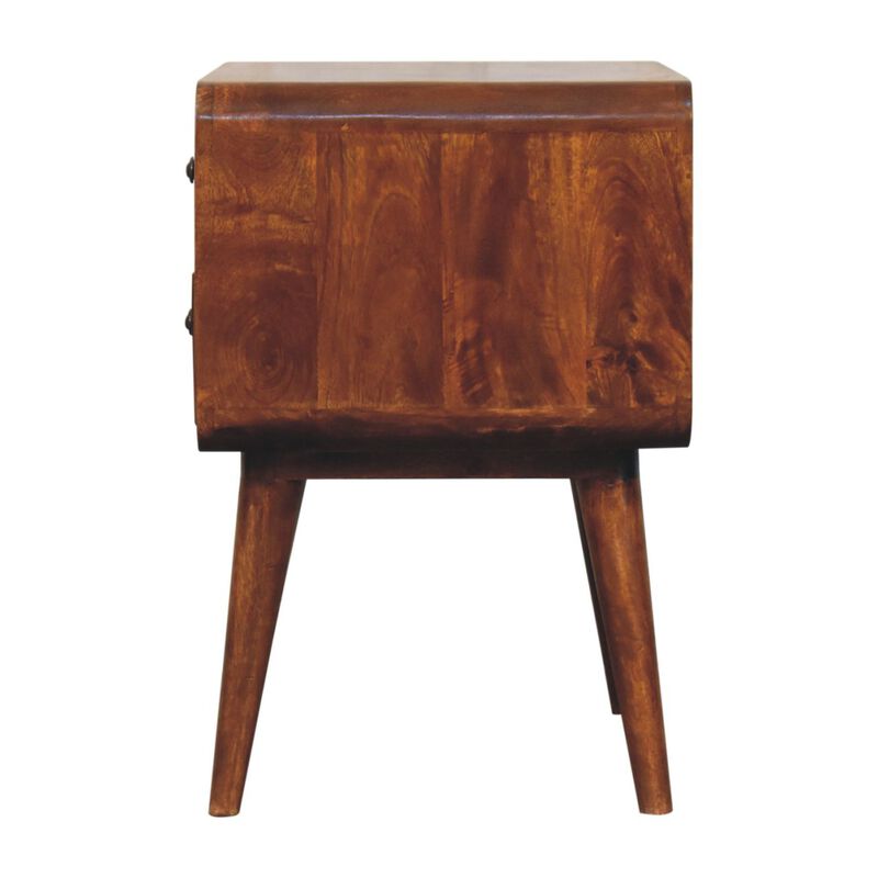 Artisan Furniture Solid Wood Large Curved Chestnut Bedside