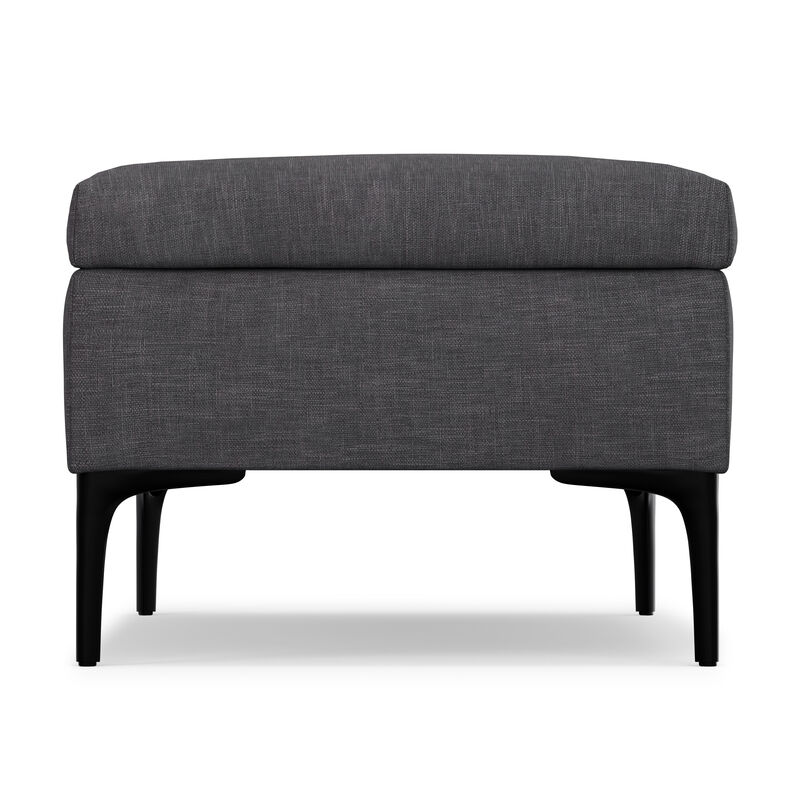 Rebecca 48 inch Wide Mid Century Modern Rectangle Large Coffee Table&nbsp;Storage Ottoman with Lift up Lid in Slate Grey Polyester , Assembled image number 4