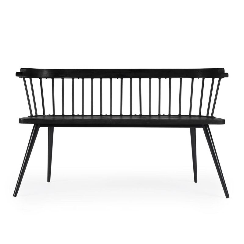 Butler Specialty Tempe Mango Wood Spindle Back 51.25"W Bench, Black image number 3