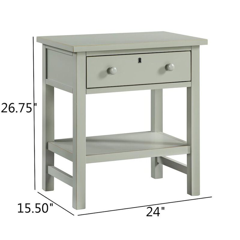 Comfort Pointe Franklen 1-drawer Storage Nightstand - Antique Gray