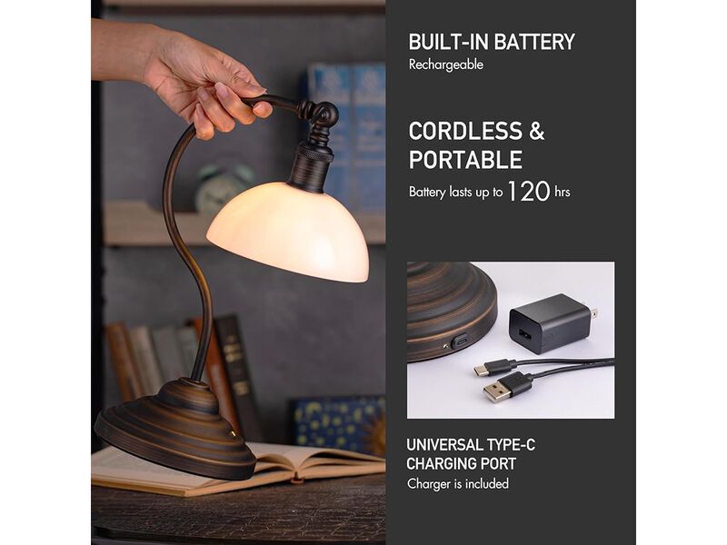 Cordless LED Table Lamp Battery-Operated