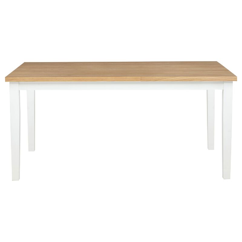 Andy Dining Table, Light Ash Brown and White Wood, 66 Inch Rectangular image number 2