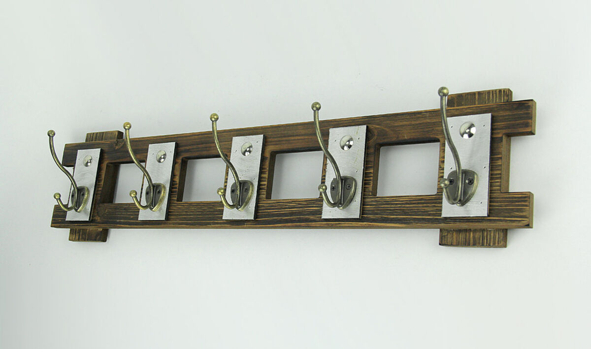 Rustic Contemporary Cutout Wood Hat Hook Wood Wall Hanging