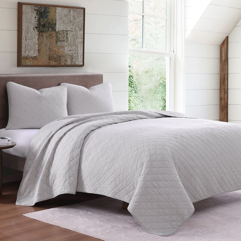 Cotton Comfort Full/Queen Gray Quilt Set image number 1