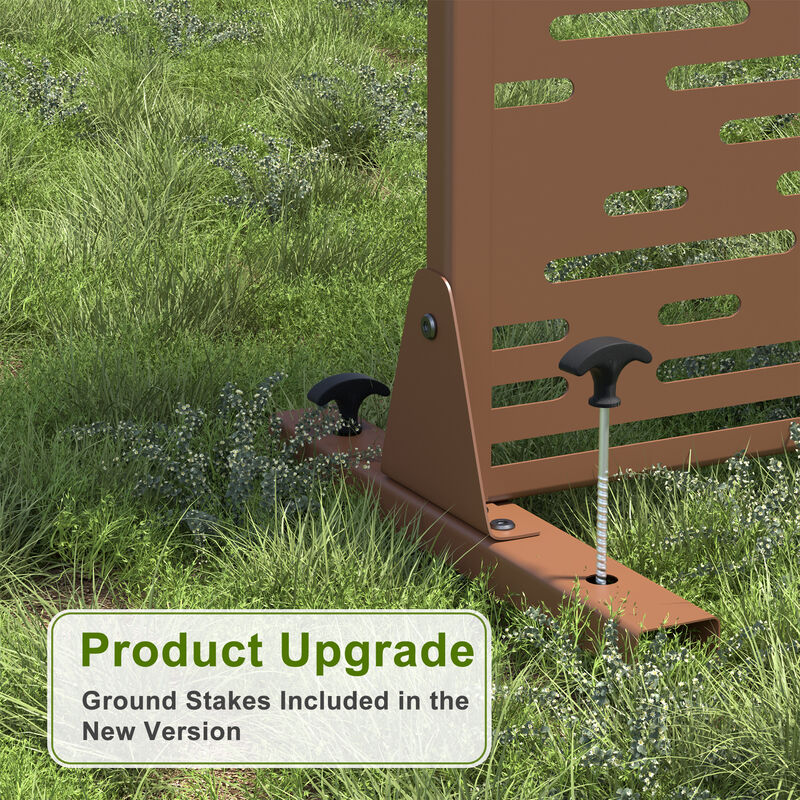 Arched Metal Outdoor Privacy Screen, Freestanding Outdoor Divider Decorative Privacy Fence