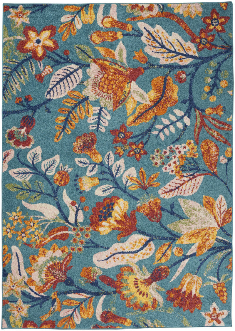 HomeRoots Floral Vines Power Loom Area Rug image number 0