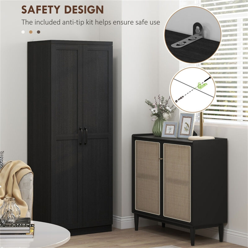 Multi-Purpose Kitchen Cabinet with Adjustable Shelves and Storage Drawers