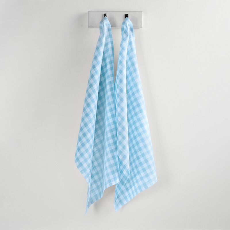 Solino Home 100% Pure Linen Kitchen Towels 17 x 26 Inch Set of 2 - Gingham Check