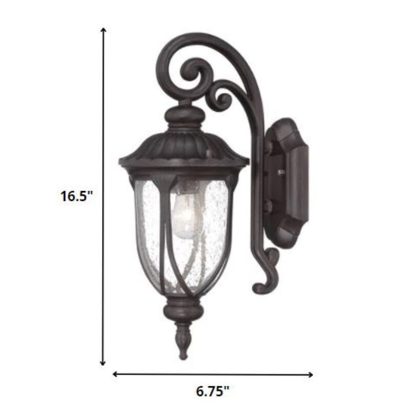 Hivvago Black Cast Aluminum Glass Lantern Wall Sconce