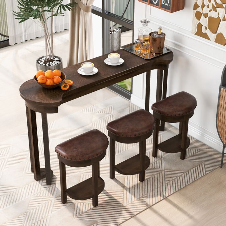 Stulum Farmhouse 4‑Piece Bar Table Set