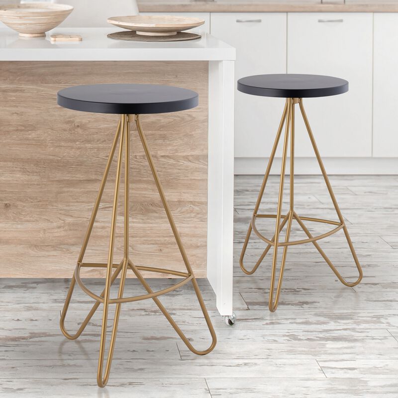Trinity Modern Industiral Iron Tripod Backless Bar Stool