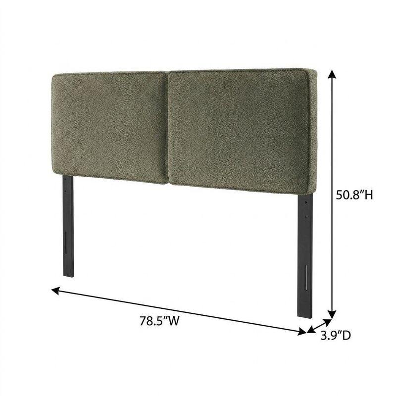 Boucle Fabric King Headboard with Soft Texture and Sturdy Frame Design image number 1