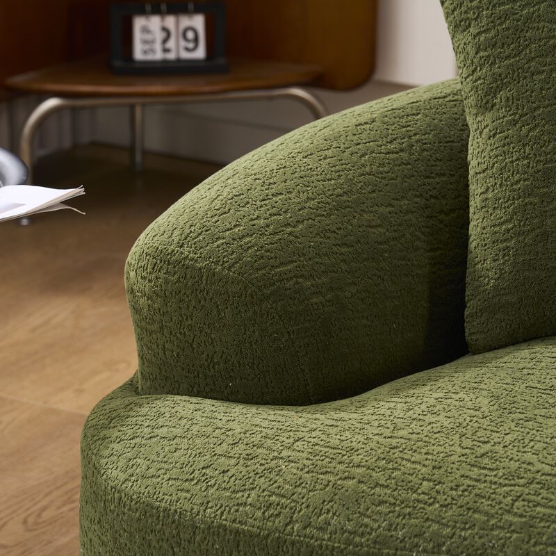 TATEUS Curved Chenille 30D Sponge Loveseat