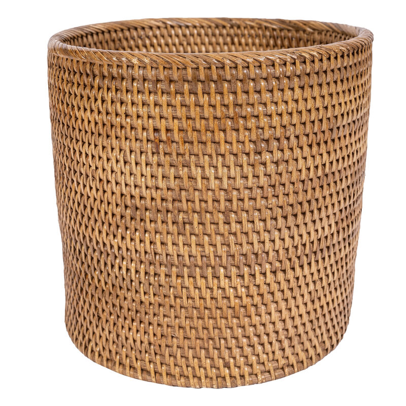 Petite Round Woven Waste Basket image number 2