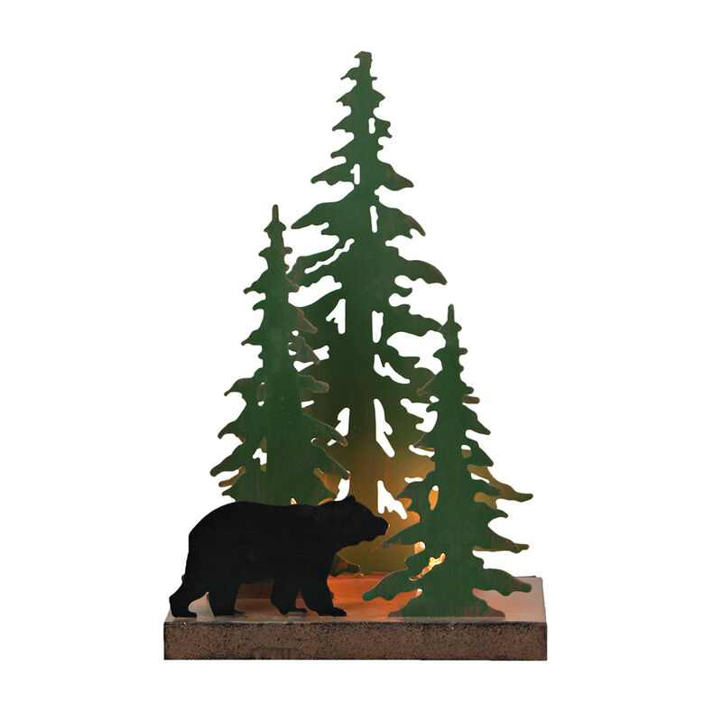 Rustic Metal Black Bear Forest Accent Lamp Decorative Woodland Cabin Home Decor image number 0