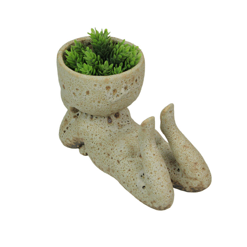 Contemplative Muse Planter &ndash; Cement Sculpture, Artistic Home Decor Accent image number 4
