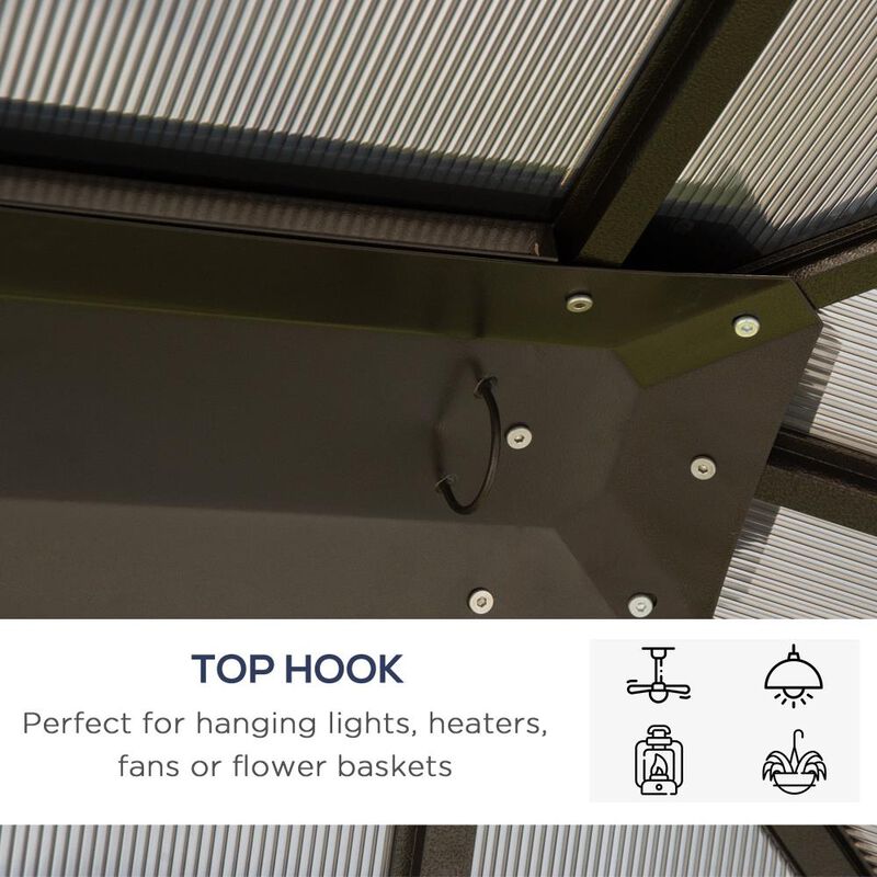 Hivvago 10' x 12' Outdoor Hardtop Gazebo with Netting for Patio image number 4