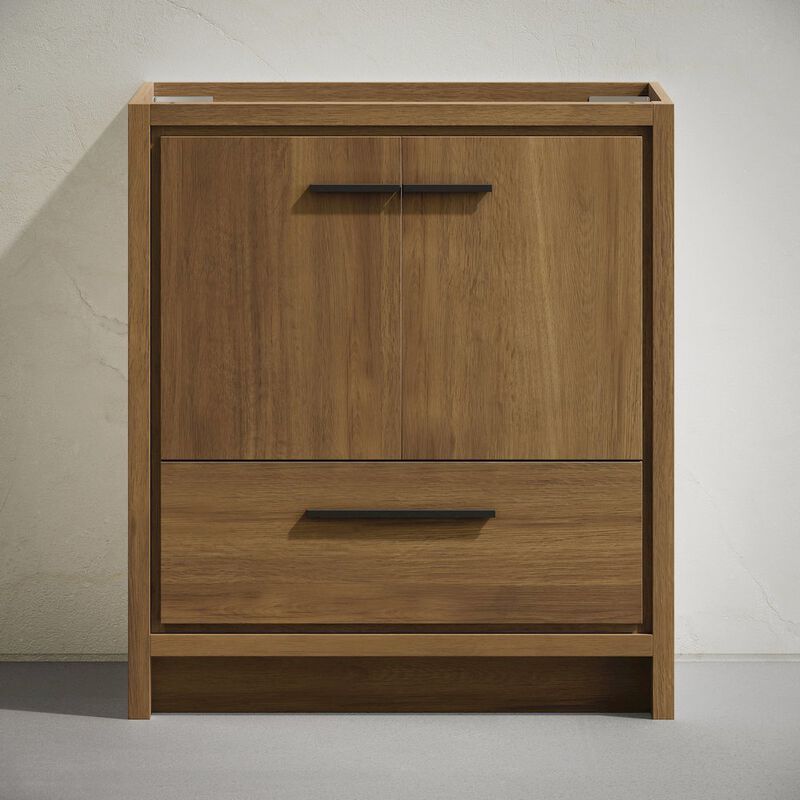 Virage 30" Freestanding Bathroom Vanity in Brown Oak without Sink Top image number 4