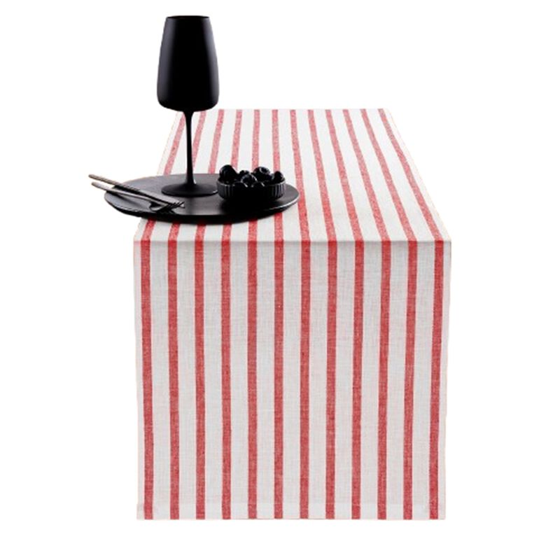 Solino Home Madison Stripe 100% Linen Table Runner &ndash; Handcrafted, Machine Washable, Perfect for Holiday and Everyday Dining