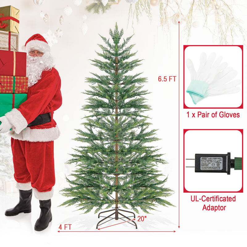 Artificial Cypress Christmas Tree Pre-lit Hinged-6.5 ft image number 4