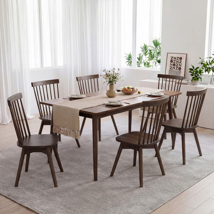 Set of 4 Swivel Dining Chairs with Rubberwood Frames for Kitchen