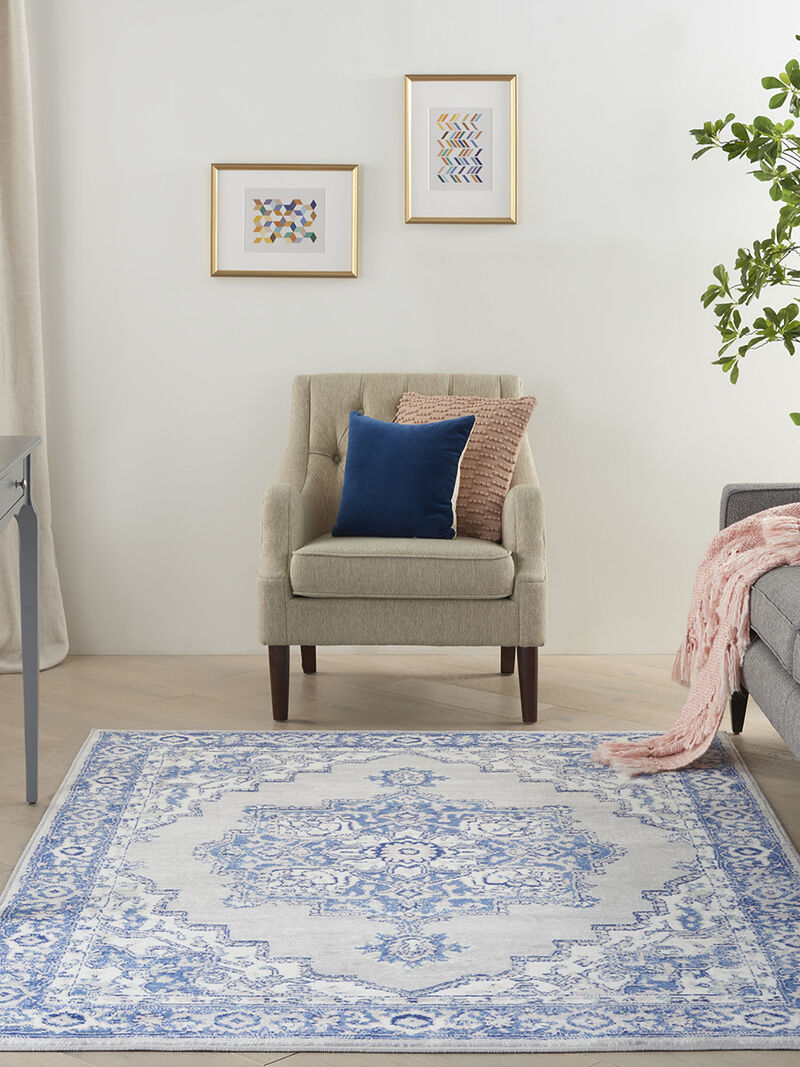 Whimsicle WHS03 Gray/Blue 6' x 9' Rug