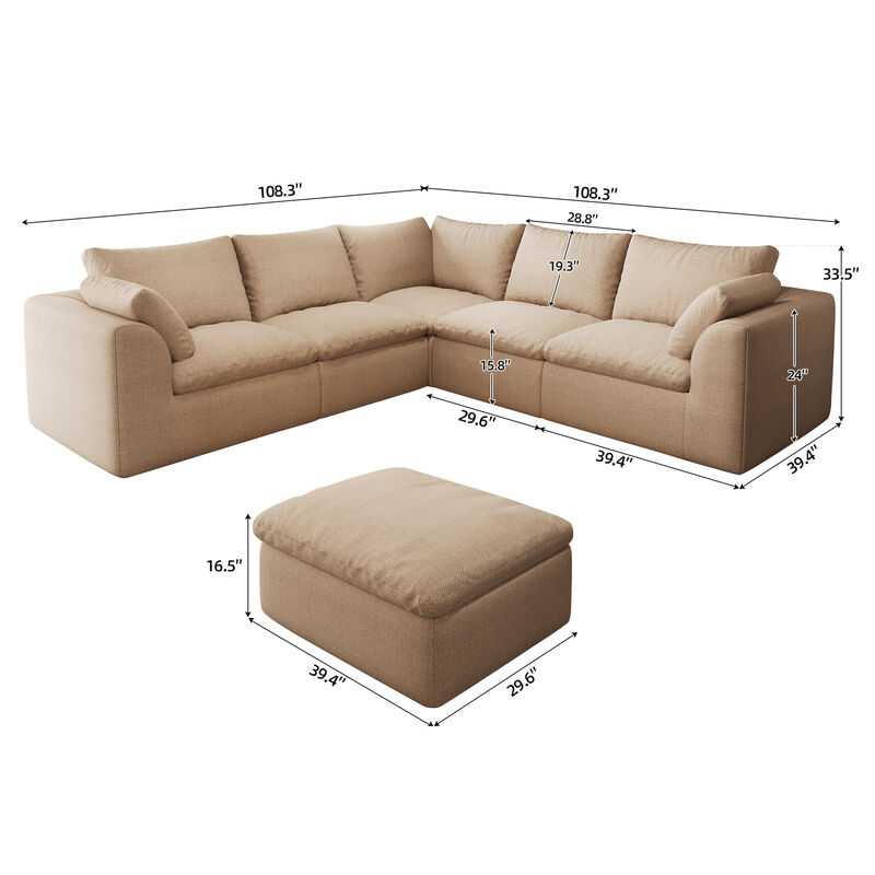 Slelt V‑Shaped 6‑Seat Modular Sectional Sofa image number 5