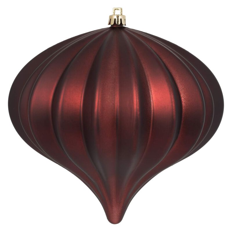 Vickerman 5.7" Burgundy Matte Onion Christmas Ornament, UV Treated, Set of 3 image number 0
