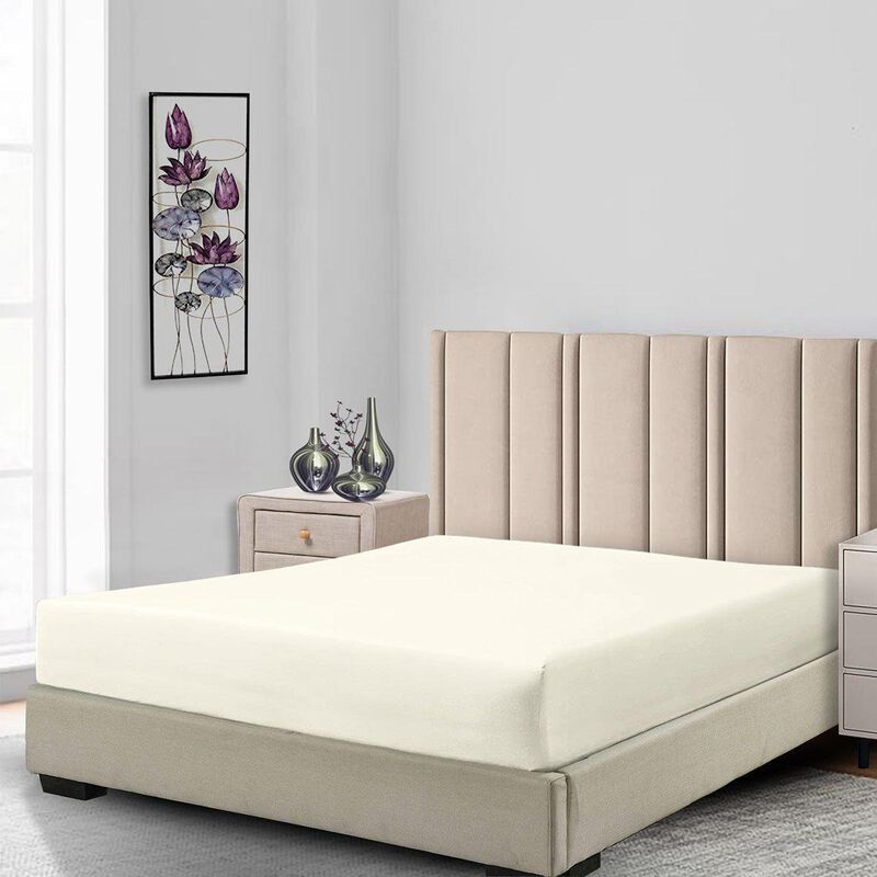 Egyptian Linens - Low Profile Fitted Sheet (7-10 Inches) Soft Cotton Sateen - Made in USA