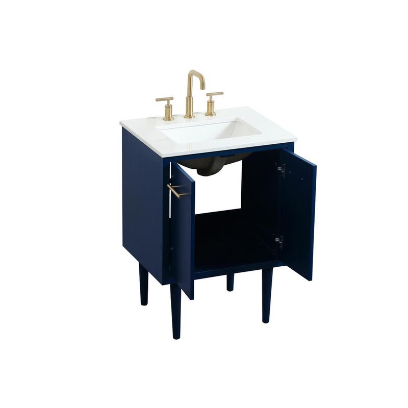 Elegant Kitchen and Bath 24 inch Single bathroom vanity in blue