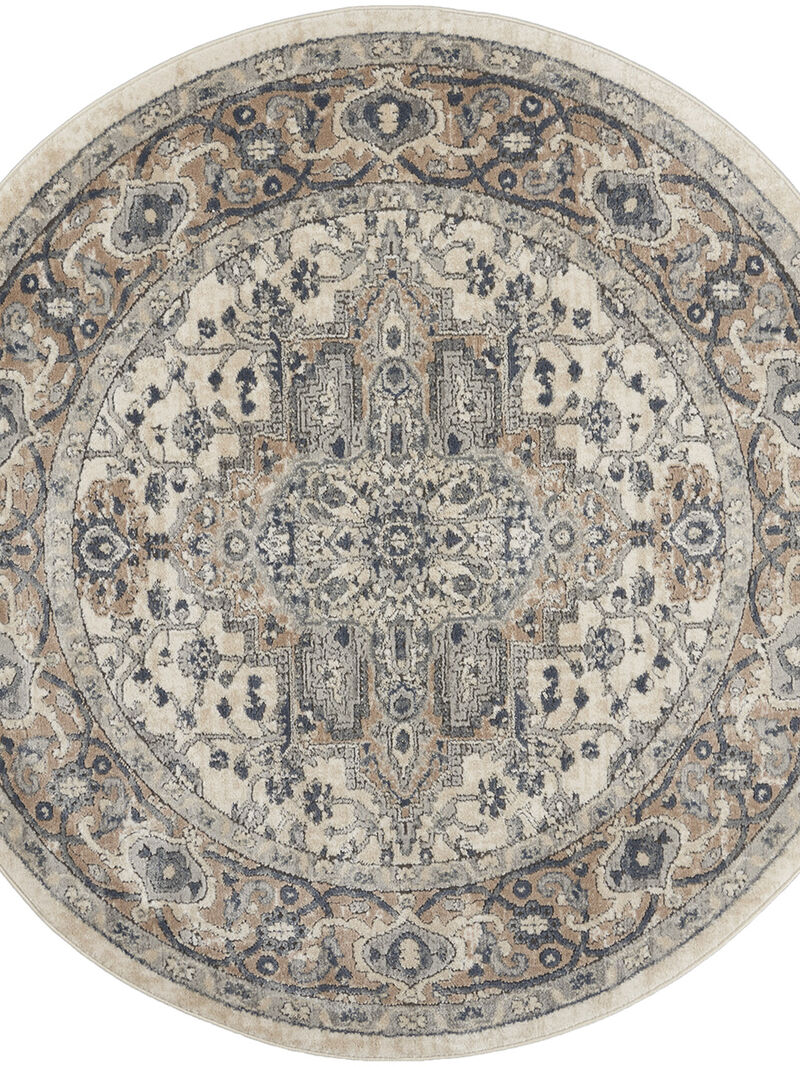 Quarry QUA05 Ivory/Gray 4' x Round Rug image number 0