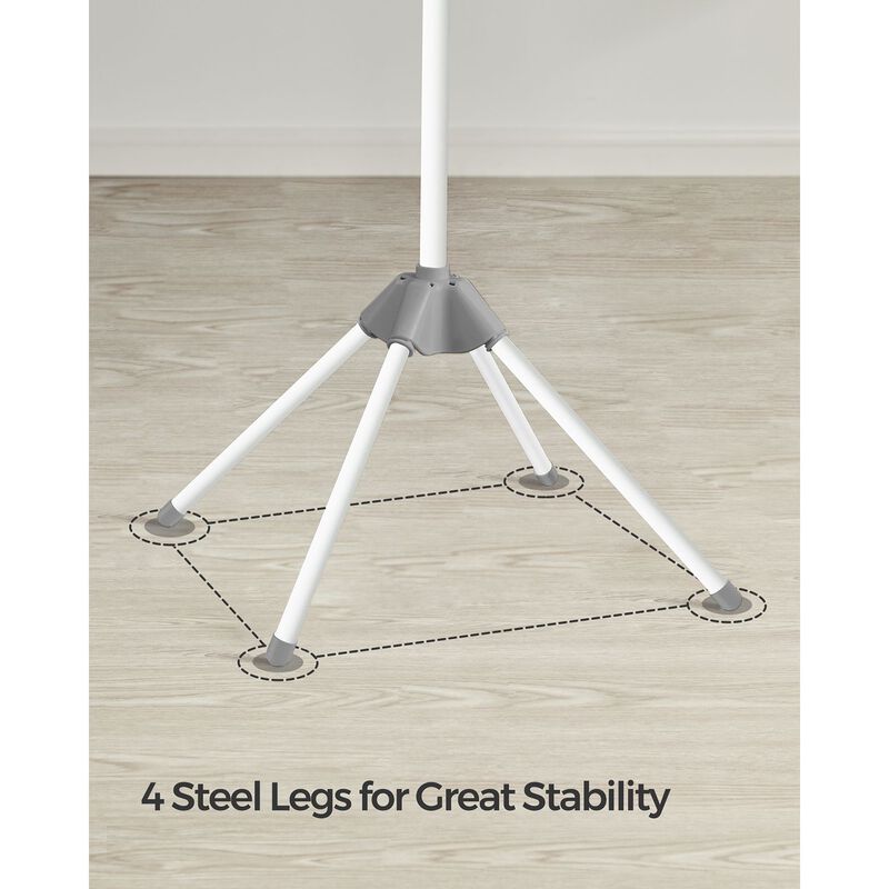 Stainless Steel Clothes Drying Rack with 3 Arms and Foldable Quadripod Frame