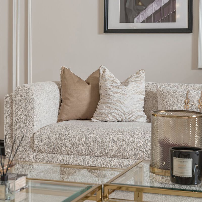 Michael Amini Savannah Breeze Mansion Sofa - Cashmere/Bright Gold image number 4
