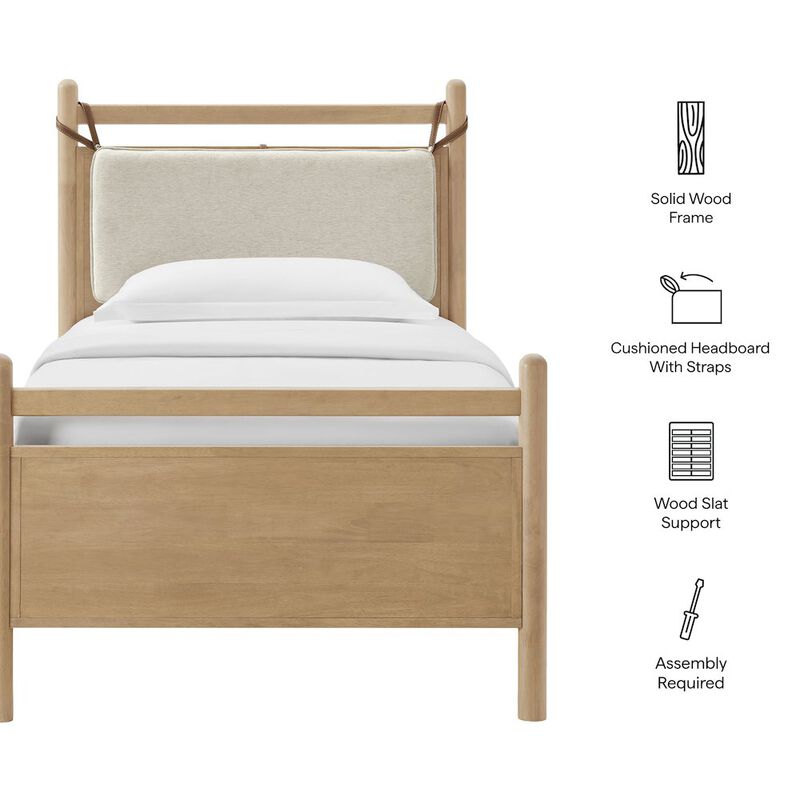 Leni Twin Size Wood Platform Bed Frame image number 1