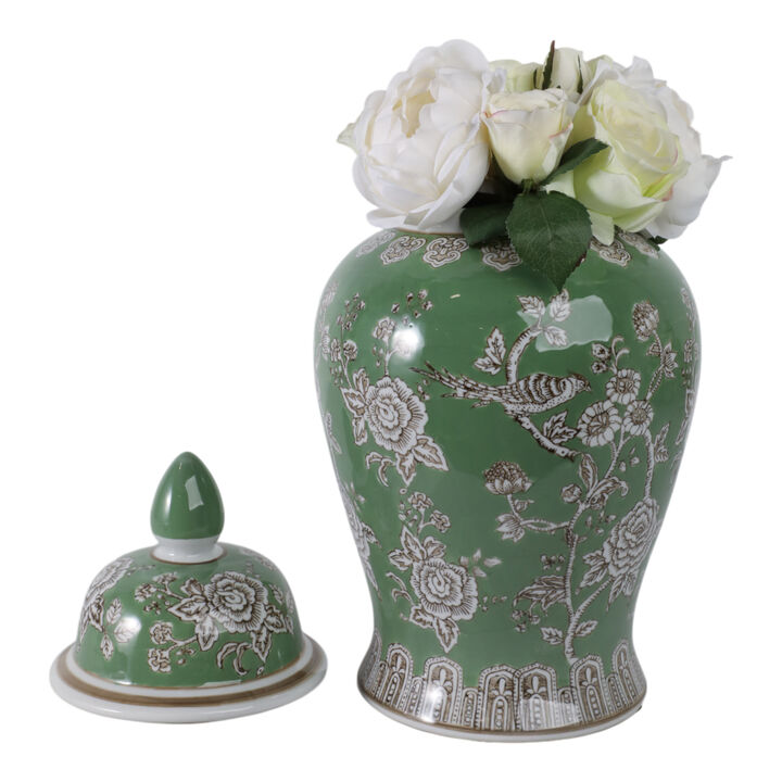 Bird & Flower Temple Jar