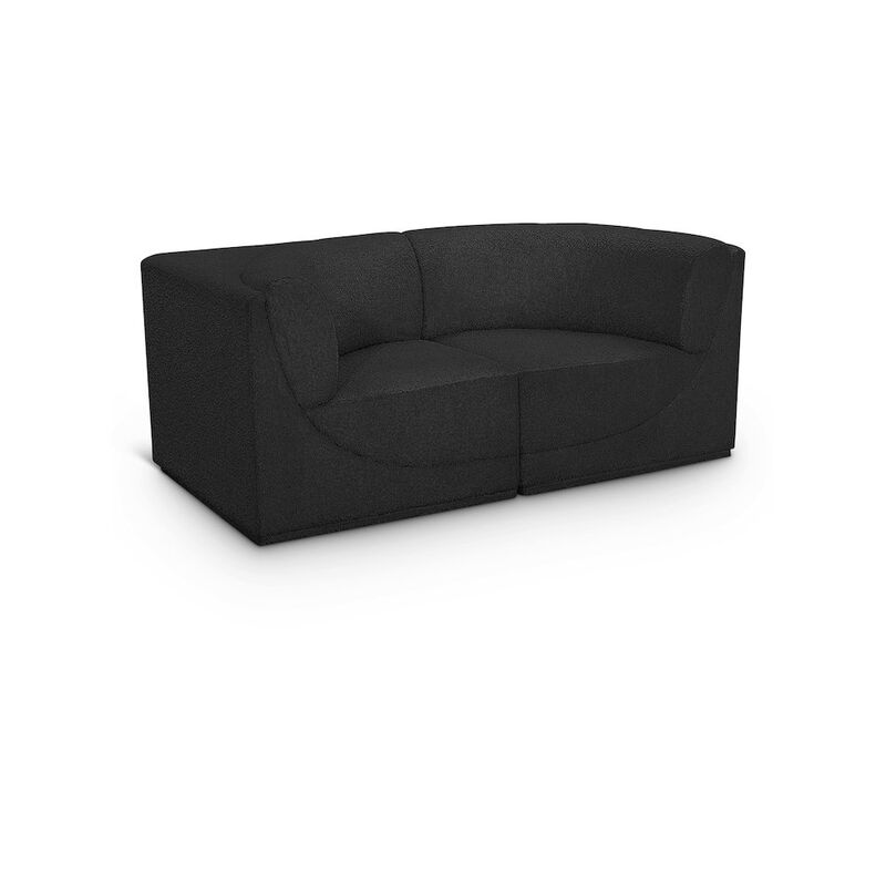 Meridian Furniture Ollie Black Boucle Fabric Modular Sofa