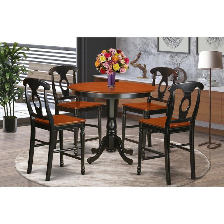 5 Pc counter height Table and chair set - high top Table and 4 Kitchen bar stool.