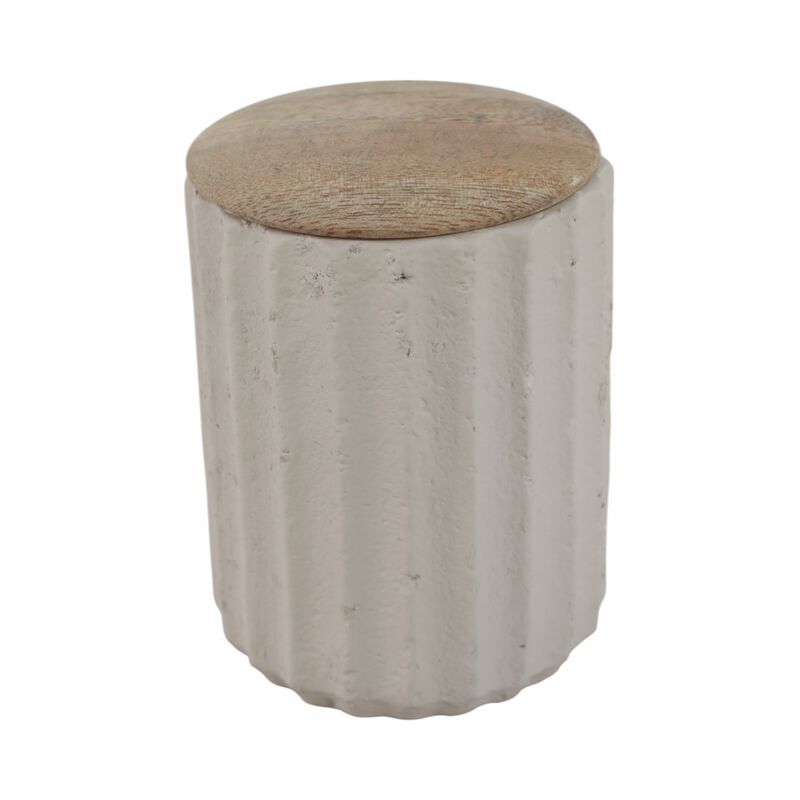 Ridged Pot Wood Candle