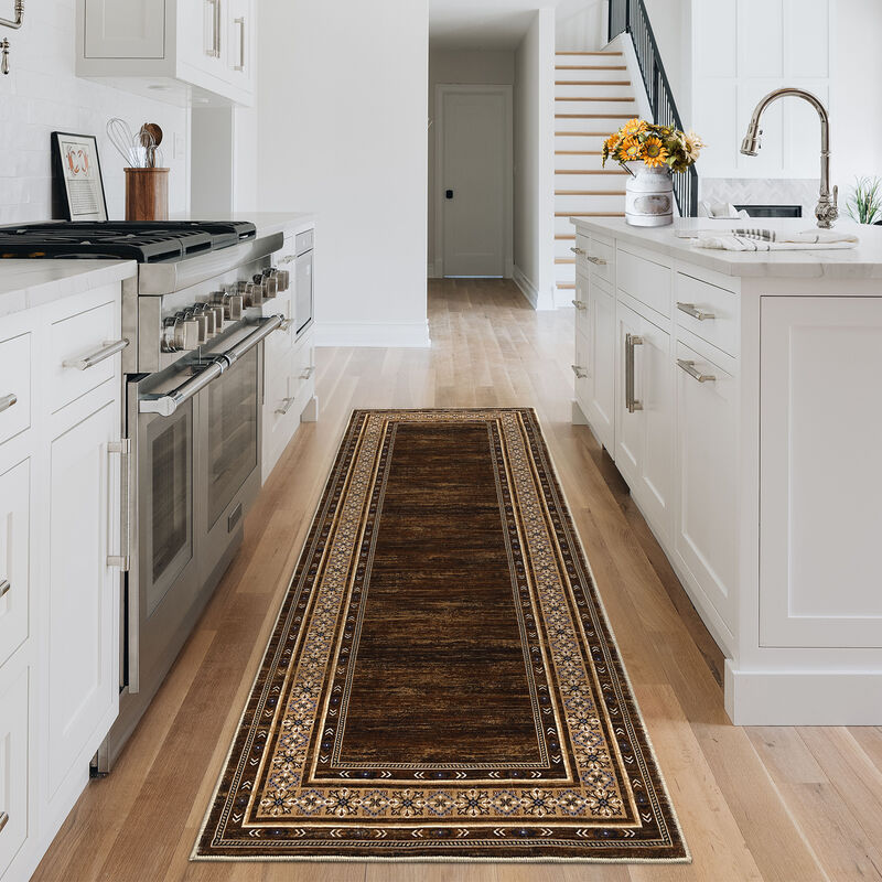 2x6 FT Modern Washable Runner Rug Non Slip Bordered Solid Area Rugs Washable Kitchen Mats Bedside Rug image number 6