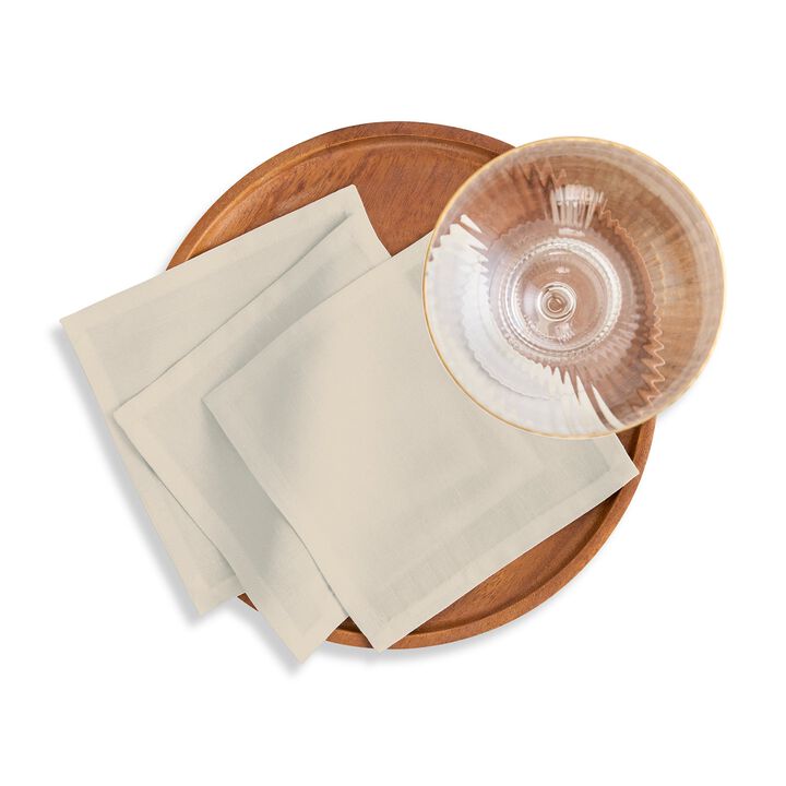 Cotton Linen Cocktail Napkins - Dru - Cotton Linen Plain