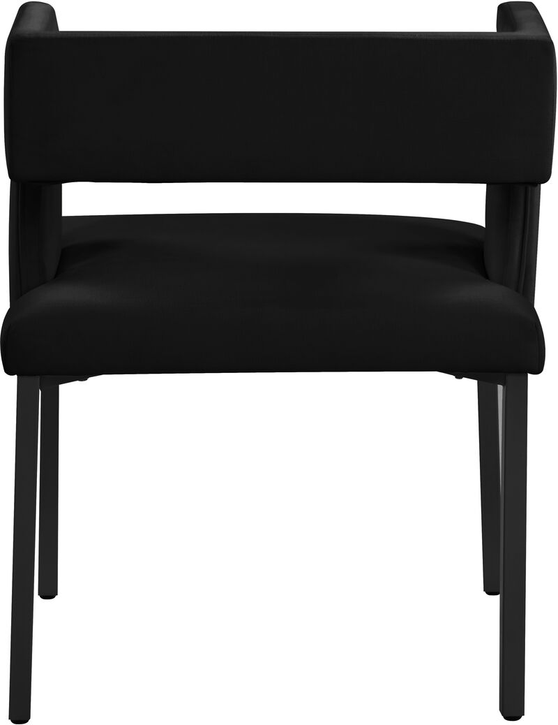 Meridian Furniture Caleb Black Velvet Dining Chair, Set of 2