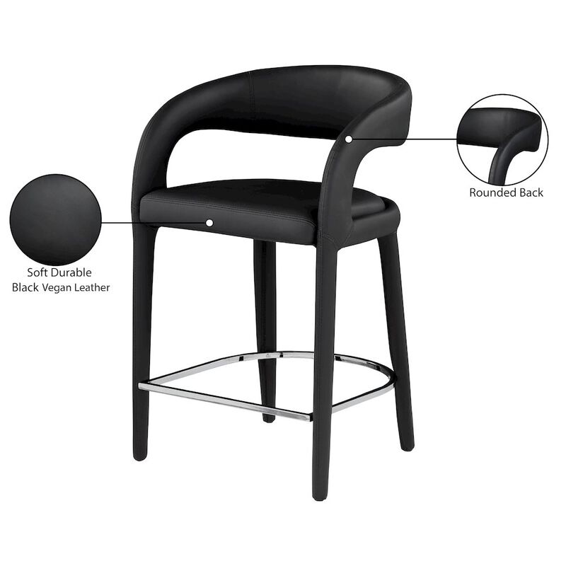 Meridian Furniture Sylvester Vegan Leather Stool