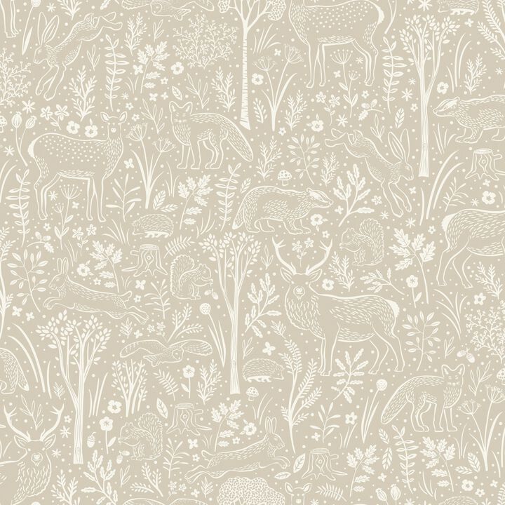 Little Dreamers Trees all-over Beige Wallpaper GDLD3419