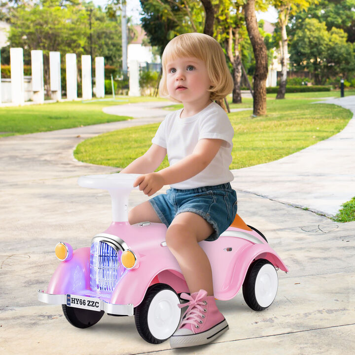 Toddler Ride On Toy Car with LED Headlight and Horn for Indoor Outdoor Play