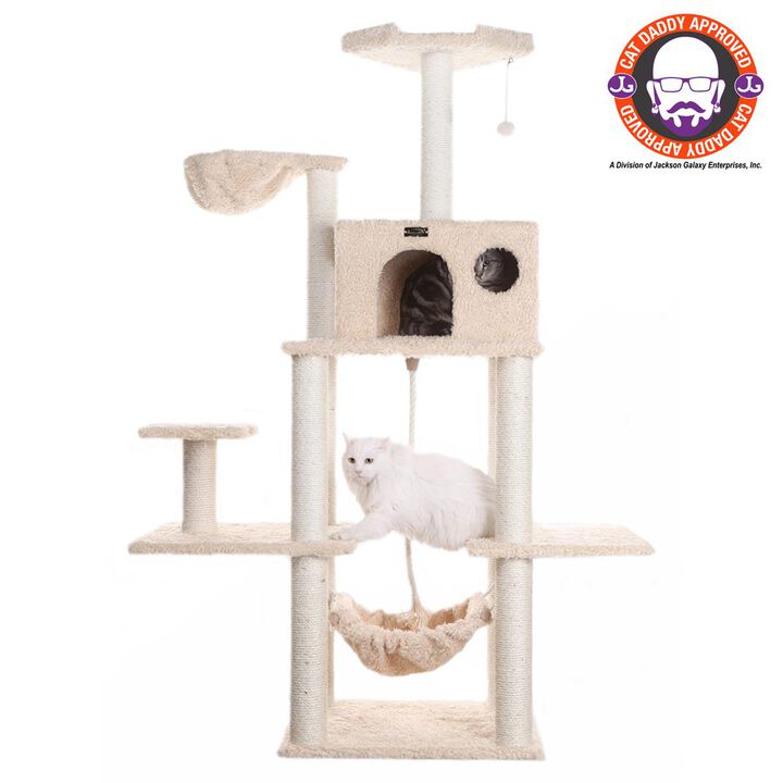 Armarkat Mult Level Real Wood Cat Tree Hammock Bed ClimbIng Center for Cats and Kittens