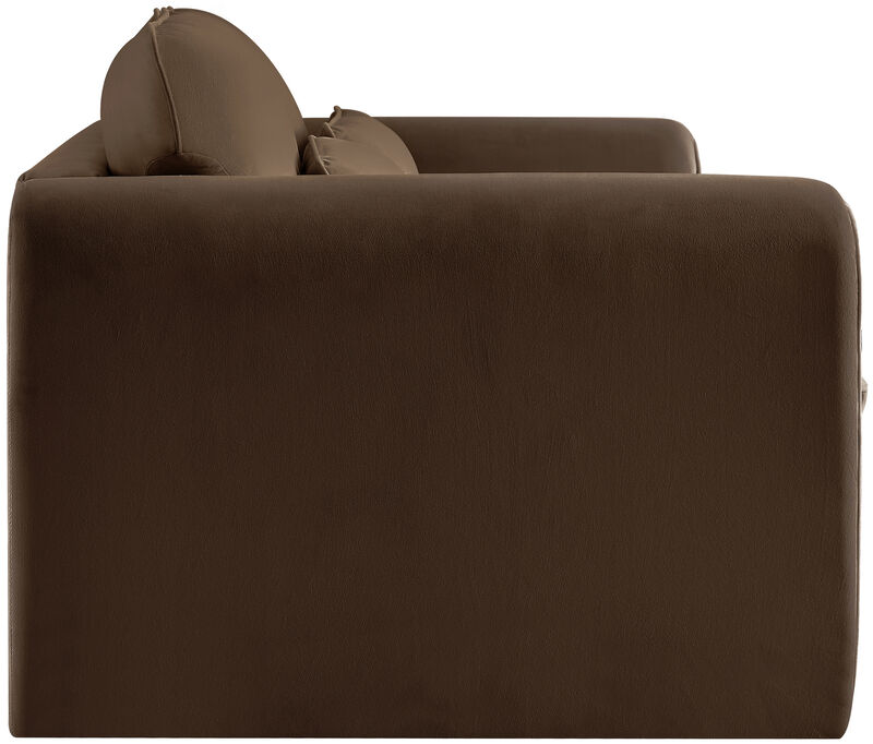 Meridian Furniture Sloan Brown Velvet Fabric Loveseat image number 5