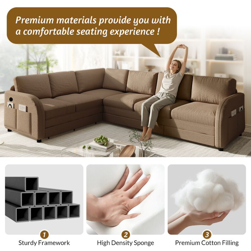 Fumris U Shaped Modular Sectional Sofa image number 4