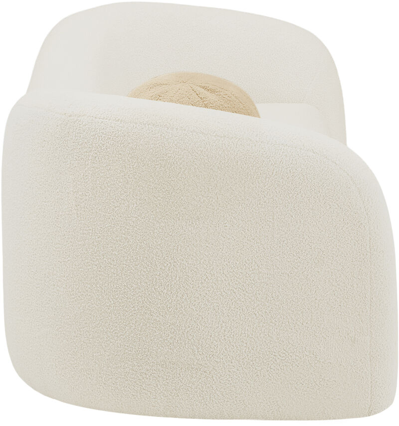 Meridian Furniture Kali Cream Faux Shearling Teddy Fabric Sofa image number 5
