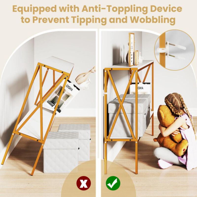 Hivvago Narrow Console Table 2-Tier Entryway Table with Storage