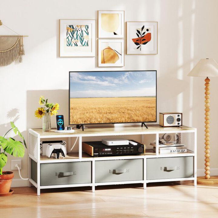 Hivvago TV Stand for TVs up to 65 Inches with Power Outlets USB Charging